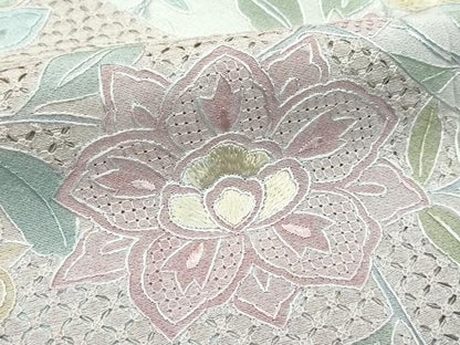 平和屋本店■極上　訪問着　総刺繍　中国三大刺繍　スワトウ相良刺繍　動物更紗花文　暈し染め　逸品　CZAA3832s5