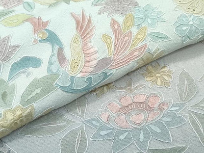 平和屋本店■極上　訪問着　総刺繍　中国三大刺繍　スワトウ相良刺繍　動物更紗花文　暈し染め　逸品　CZAA3832s5