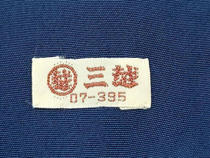 平和屋本店■超希少　日本工芸会正会員　秋山眞和　綾の手紬　手織　本藍染　三越扱い　証紙付き　逸品　未使用　CZAA3835s5