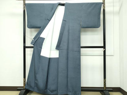 平和屋着物●極上 重要無形文化財 人間国宝 中村勇二郎 江戸小紋 寄せ小紋柄 鉄御納戸色地 逸品 未使用 CZAA3837s5