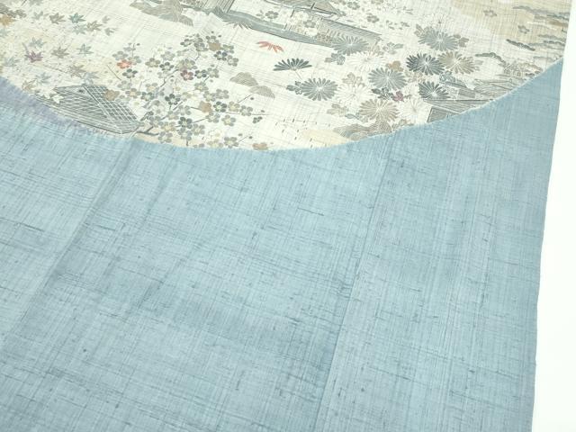 平和屋本店■極上　染織の名門　しょうざん  生紬　訪問着　単衣　風景花文　金彩　逸品　CZAA3846s5
