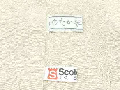 平和屋本店■希少　皆川月華　長女　日本画家　皆川千恵子　訪問着　刺繍　草花文　金銀糸　浅黄色　逸品　CZAA3848s5