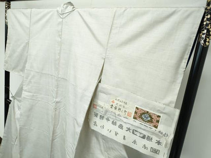 平和屋本店■極上　本場大島紬　白大島紬　桑原織物 二代目　桑原啓之介　7マルキ　片羽蚊絣　ますいわ屋扱い　証紙付き　逸品　CZAA3854s5