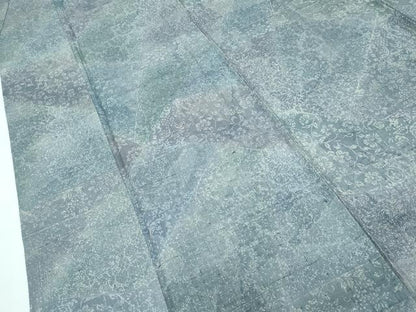 平和屋着物▽極上 古志乃生紬 単衣 あしぎぬ 切嵌花唐草文 藤田マツエ作 証紙付き 逸品 CZAA3858s5