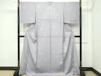 平和屋着物■極上　夏物　小紋　絽　千鳥　茶鼠色地　逸品　未使用　CZAA3859s5
