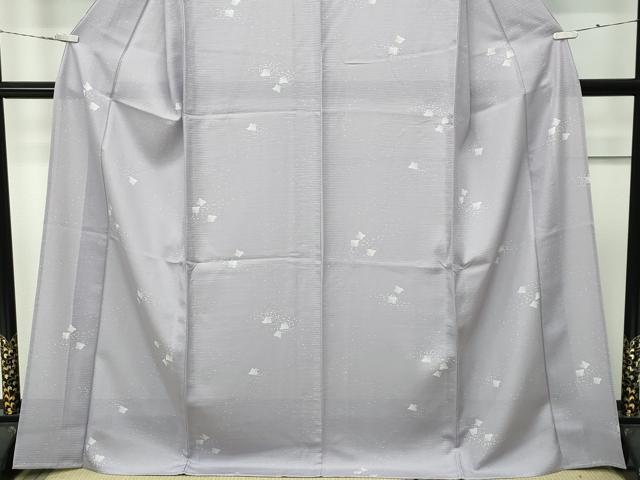 平和屋着物■極上　夏物　小紋　絽　千鳥　茶鼠色地　逸品　未使用　CZAA3859s5