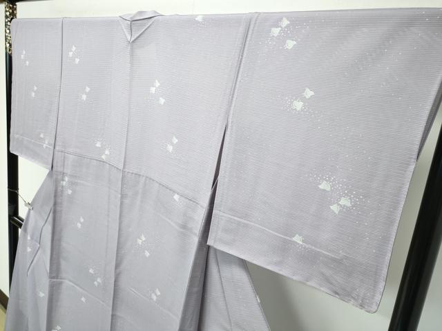 平和屋着物■極上　夏物　小紋　絽　千鳥　茶鼠色地　逸品　未使用　CZAA3859s5
