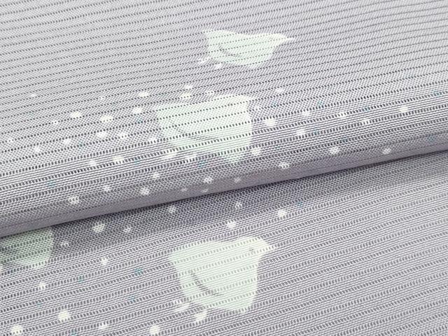 平和屋着物■極上　夏物　小紋　絽　千鳥　茶鼠色地　逸品　未使用　CZAA3859s5