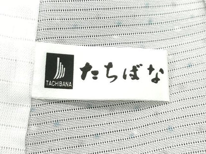 平和屋着物■極上　夏物　小紋　絽　千鳥　茶鼠色地　逸品　未使用　CZAA3859s5