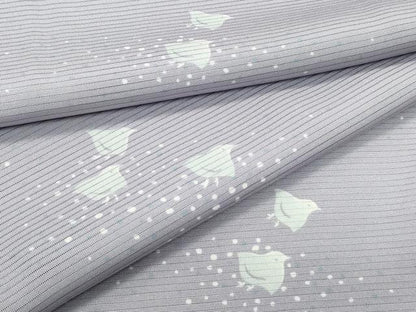 平和屋着物■極上　夏物　小紋　絽　千鳥　茶鼠色地　逸品　未使用　CZAA3859s5