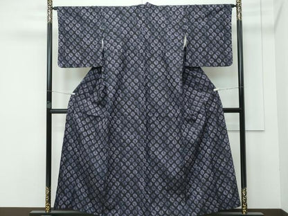 平和屋着物▽極上 紬 単衣 絞り 逸品 CZAA3861s5