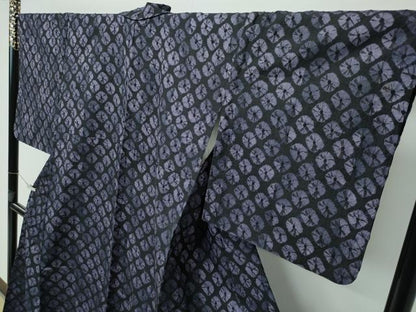 平和屋着物▽極上 紬 単衣 絞り 逸品 CZAA3861s5