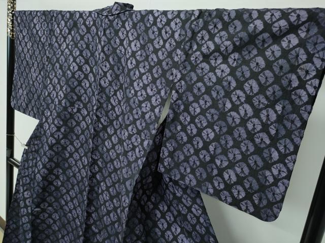平和屋着物▽極上 紬 単衣 絞り 逸品 CZAA3861s5