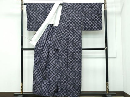 平和屋着物▽極上 紬 単衣 絞り 逸品 CZAA3861s5