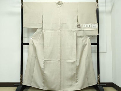 平和屋着物▽極上 京都・西陣 織元ブランド 秦流舎 墨染御召 単衣 まるやま扱い 証紙付き 逸品 CZAA3864s5