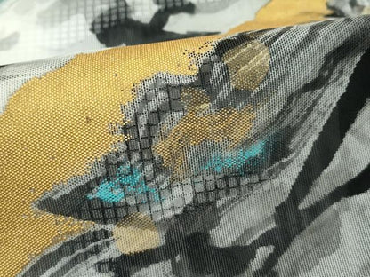 平和屋本店▽極上 訪問着 無双 紗袷 紗×紗 作家物 中国三大刺繍 スワトウ刺繍 霞文 黒地 金彩 健勝苑扱い 逸品 CZAA3865s5