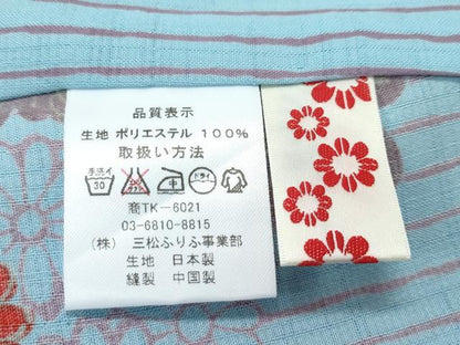 平和屋着物■極上　夏物　ふりふ　小紋・浴衣兼用　花鳥文　洗える着物　逸品　CZAA3868s5