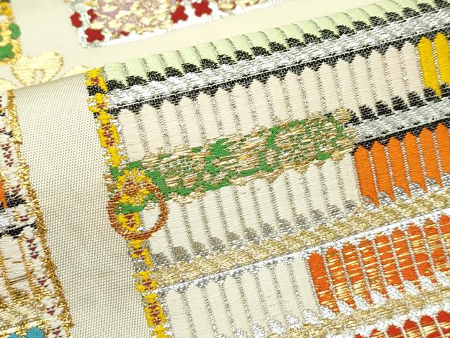 平和屋本店■最高級　龍村平蔵製　六通柄　本袋帯　唐織　威毛錦　金銀糸　逸品　CZAA3874s5