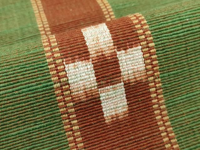 平和屋着物●極上 沖縄県伝統工芸品 八重山ミンサー 手織り 八寸名古屋帯 綿 逸品 CZAA3892s5