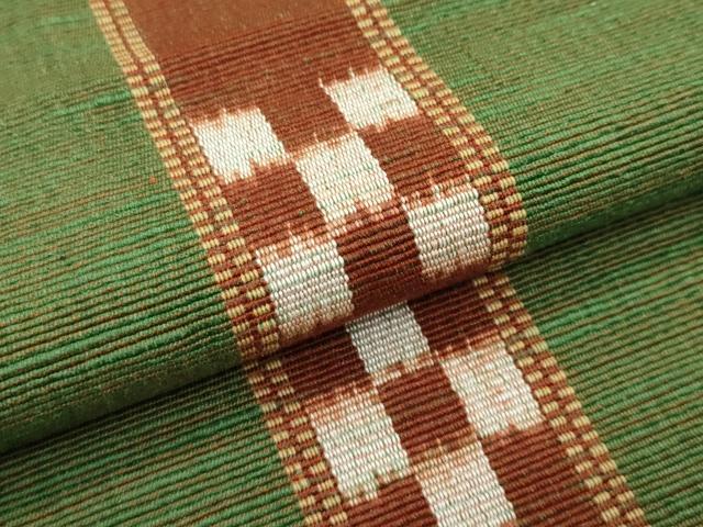 平和屋着物●極上 沖縄県伝統工芸品 八重山ミンサー 手織り 八寸名古屋帯 綿 逸品 CZAA3892s5