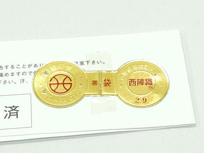 平和屋着物●極上 西新 まいづる謹製 六通柄袋帯 七宝銀刻文 金銀糸 証紙付き 逸品 未使用 CZAA3897s5