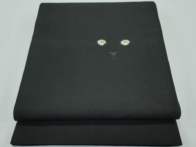 平和屋着物＊極上 夏物 太鼓柄袋帯 作家物 黒猫 黒地 金銀糸 上代70万 反端付き 逸品 CZAA3923s5
