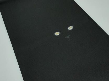 平和屋着物＊極上 夏物 太鼓柄袋帯 作家物 黒猫 黒地 金銀糸 上代70万 反端付き 逸品 CZAA3923s5