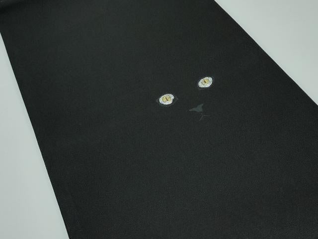 平和屋着物＊極上 夏物 太鼓柄袋帯 作家物 黒猫 黒地 金銀糸 上代70万 反端付き 逸品 CZAA3923s5