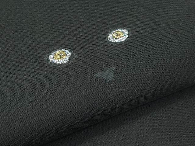 平和屋着物＊極上 夏物 太鼓柄袋帯 作家物 黒猫 黒地 金銀糸 上代70万 反端付き 逸品 CZAA3923s5