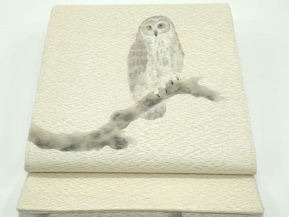 平和屋着物●極上 スリーシーズン 春夏秋 太鼓柄袋帯 櫛織 手描き 梟 フクロウ 逸品 CZAA3933s5