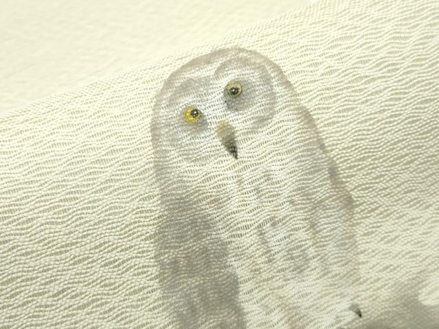 平和屋着物●極上 スリーシーズン 春夏秋 太鼓柄袋帯 櫛織 手描き 梟 フクロウ 逸品 CZAA3933s5