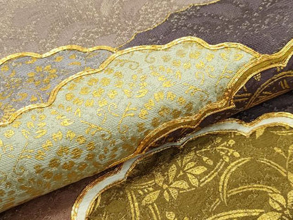 平和屋着物●希少 皇室献上作家 藤井寛 六通柄袋帯 駒刺繍 瑞雲重ね 金通し地 逸品 CZAA3936s5