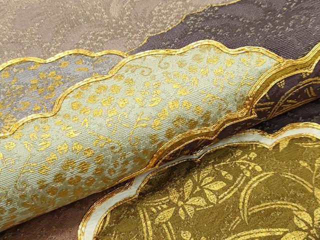 平和屋着物●希少 皇室献上作家 藤井寛 六通柄袋帯 駒刺繍 瑞雲重ね 金通し地 逸品 CZAA3936s5