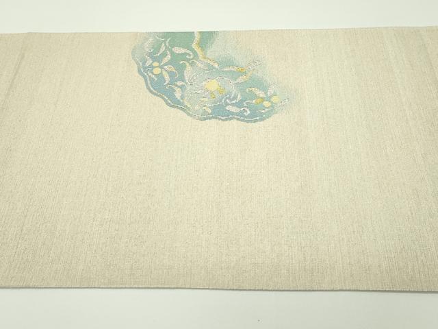 平和屋本店■極上　爪掻き本綴れ　西陣　川島織物　八寸名古屋帯　絵皿花鳥文　金銀糸　三越扱い　逸品　未使用　CZAA3946s5