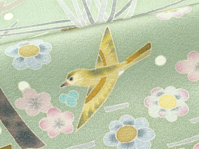 平和屋本店■極上　本加賀友禅作家　百貫華峰　色留袖　花鳥松文　柳茶色地　逸品　CZAA3951s5