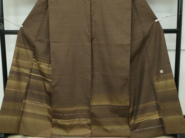 平和屋本店●極上　織座くれはとり　伝統工芸士　曽根武勇　訪問着　花織　紬地　霞文　涅色地　逸品　CZAA5576s6