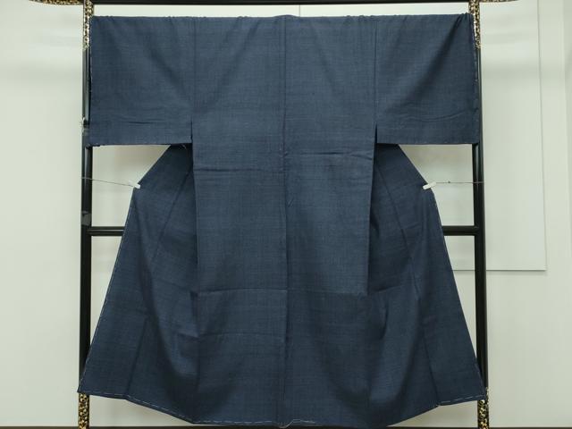 平和屋本店■極上　男性　本場結城紬　重要無形文化財　キングサイズ　80亀甲　総詰め　反端付き　逸品　未使用　CZAA3957s5