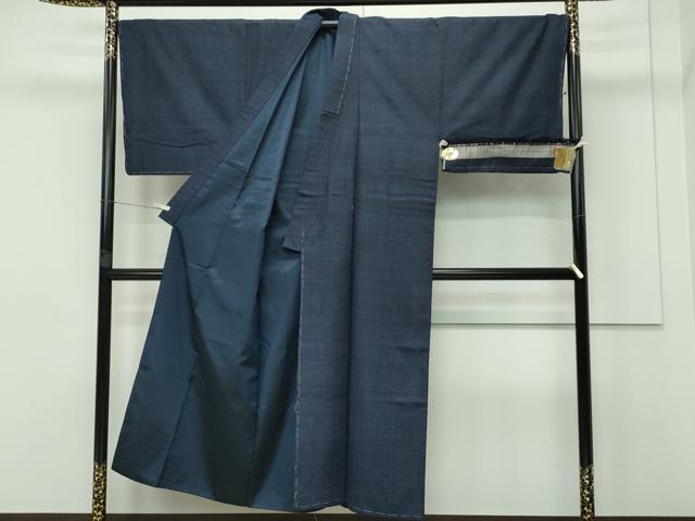 平和屋本店■極上　男性　本場結城紬　重要無形文化財　キングサイズ　80亀甲　総詰め　反端付き　逸品　未使用　CZAA3957s5