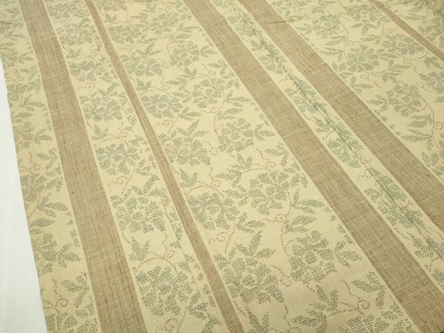 平和屋本店●極上　本場結城紬　重要無形文化財　100亀甲　草花間道　木蘭色地　さが美扱い　逸品　CZAA5575s6