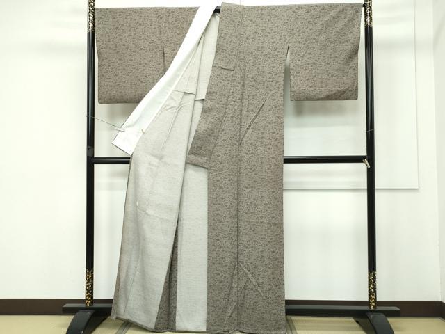 平和屋着物■極上　夏物　江戸小紋染工房　小林染芸　小林茂徳　江戸小紋　絽　枝松雪輪文　媚茶色地　さが美扱い　逸品　CZAA3963s5
