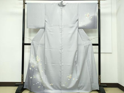 平和屋着物＊極上 夏物 訪問着 絽 草花文 暈し染め 利休白茶色地 逸品 CZAA3970s5