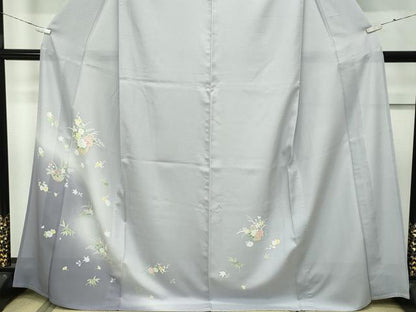 平和屋着物＊極上 夏物 訪問着 絽 草花文 暈し染め 利休白茶色地 逸品 CZAA3970s5
