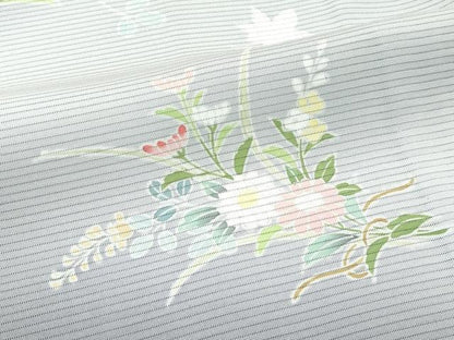 平和屋着物＊極上 夏物 訪問着 絽 草花文 暈し染め 利休白茶色地 逸品 CZAA3970s5