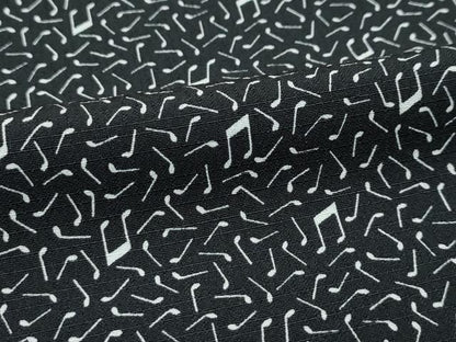 平和屋着物▽極上 小紋 単衣 音符 黒字 洗える着物 逸品 CZAA3974s5