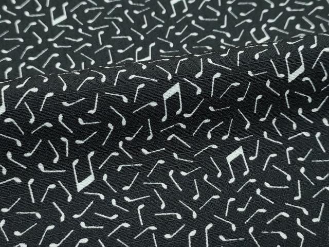 平和屋着物▽極上 小紋 単衣 音符 黒字 洗える着物 逸品 CZAA3974s5
