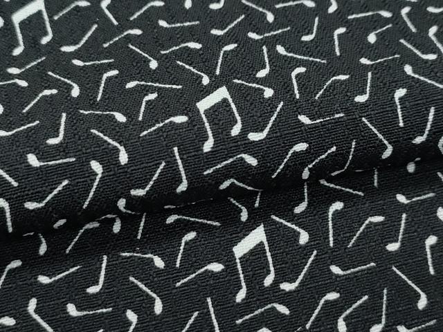平和屋着物▽極上 小紋 単衣 音符 黒字 洗える着物 逸品 CZAA3974s5
