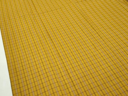 平和屋本店■極上　山下八百子　本場黄八丈　単衣　市松綾織　格子柄　逸品　CZAA3975s5