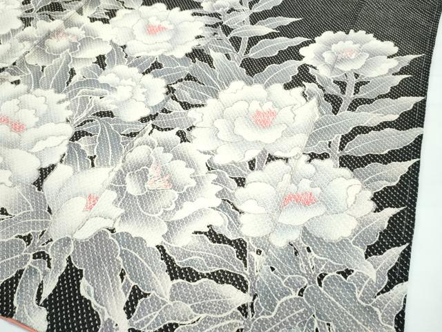 平和屋本店●極上　名門　藤娘きぬたや・総絞り　振袖　牡丹　千歳茶色地　逸品　CZAA5731s6