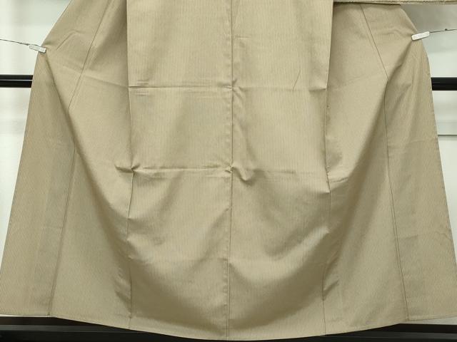 平和屋着物▽極上 塩沢ちりめん 単衣 縞 利休茶色地 証紙付き 逸品 CZAA3994s5