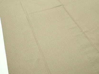 平和屋着物▽極上 塩沢ちりめん 単衣 縞 利休茶色地 証紙付き 逸品 CZAA3994s5